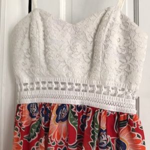 White and floral summer dress